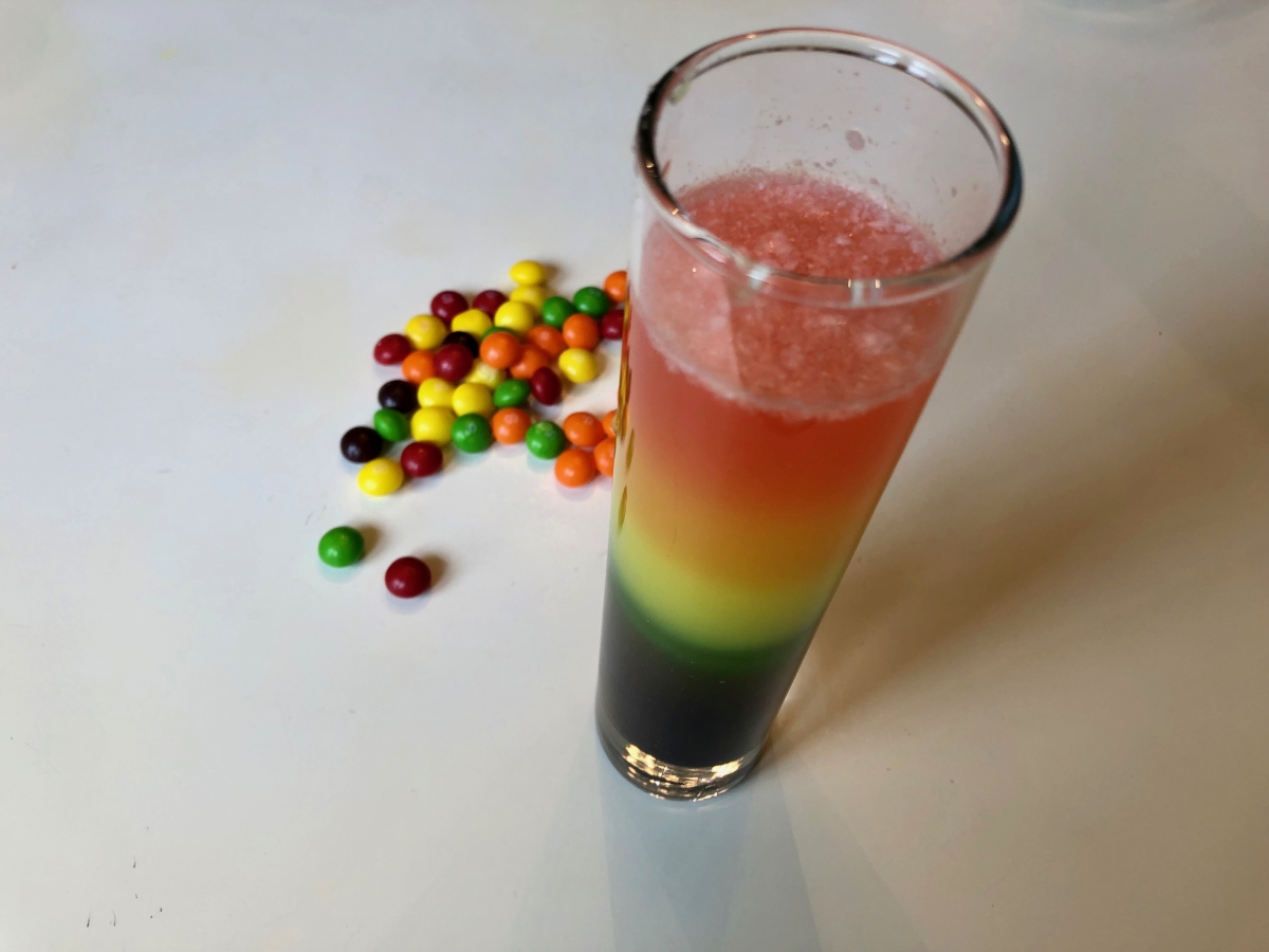 Skittles Mixed in Glass