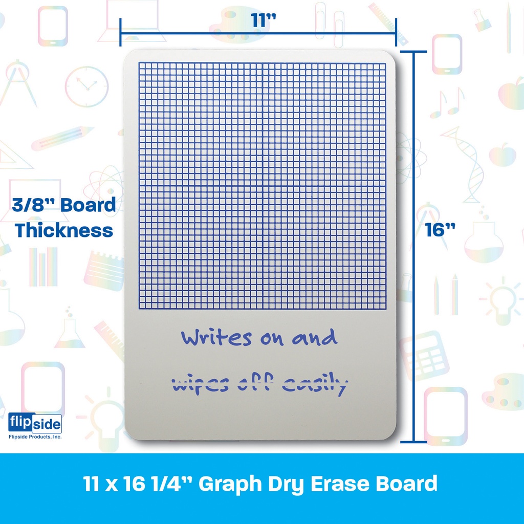11" x 16" Graph 1/4" Dry Erase Boards 3ct_3