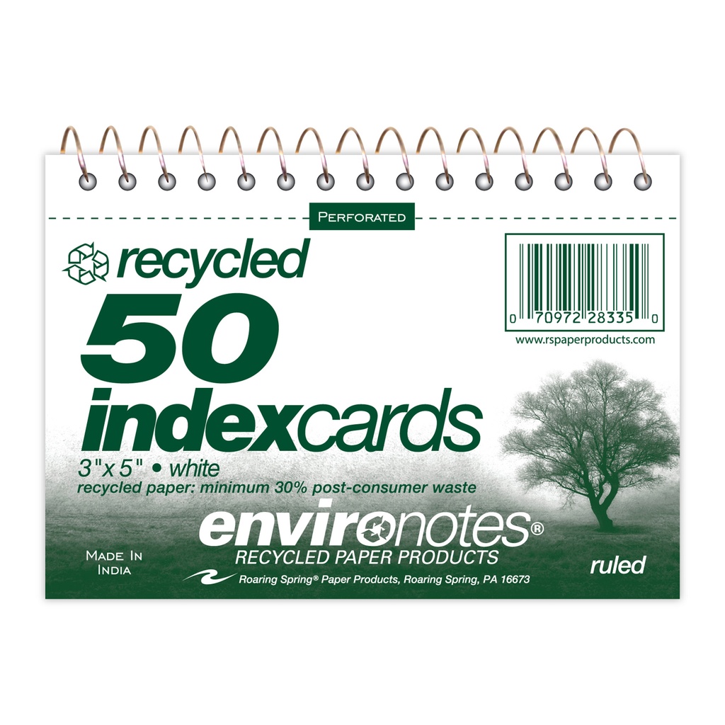 Wirebound 3" x 5" Ruled Index Cards Pack of 8_1