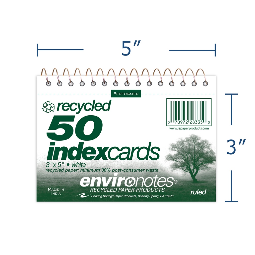 Wirebound 3" x 5" Ruled Index Cards Pack of 8_2
