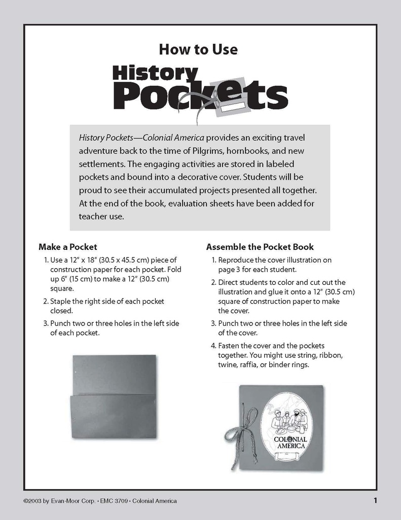 History Pockets: Colonial America, Grades 4-6