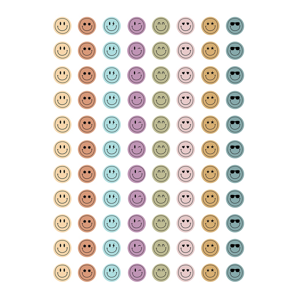 Calming Colors Smiley Faces Mini Stickers Valu-Pak