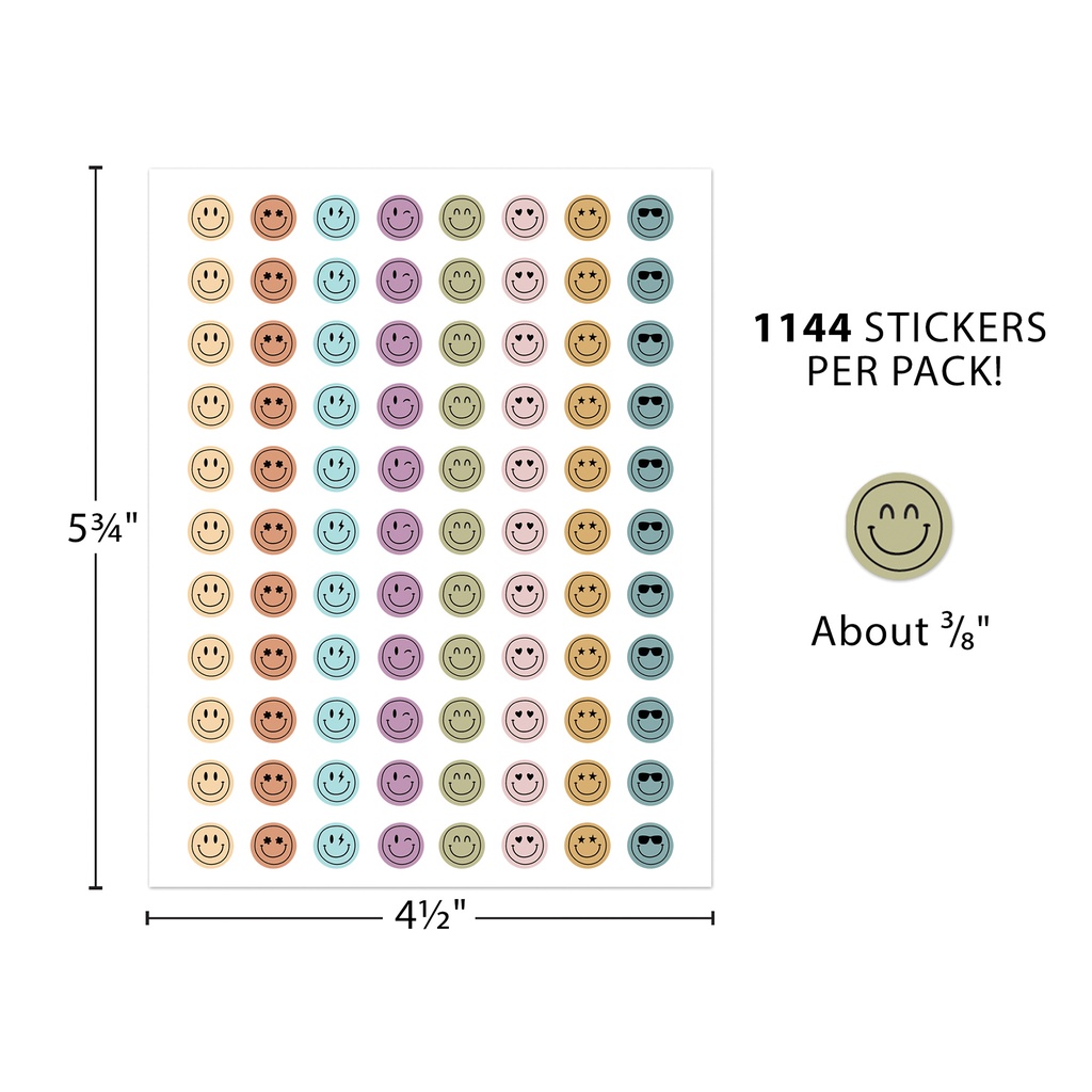 Calming Colors Smiley Faces Mini Stickers Valu-Pak.1