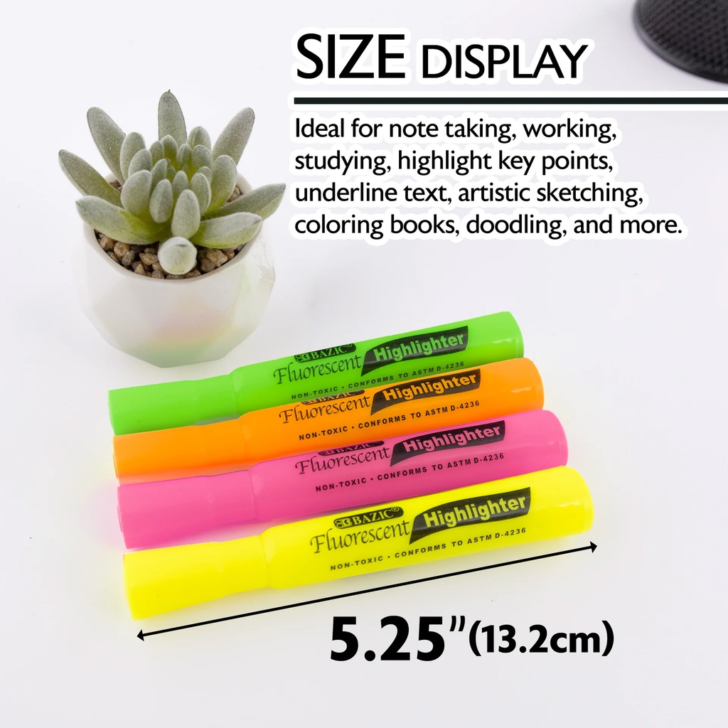 Fluorescent Highlighters 4 Assorted