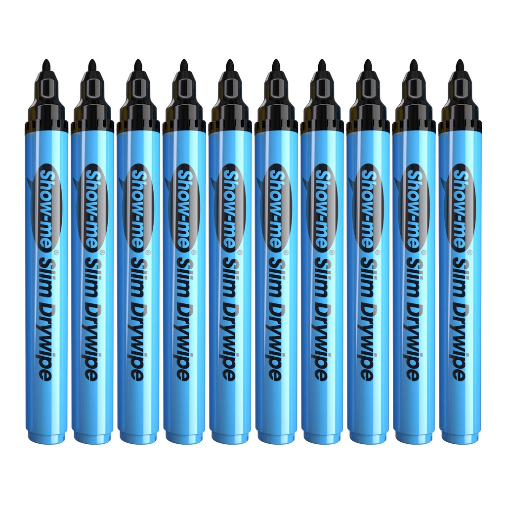 Black Fine Tip Slim Barrel Dry Erase Markers 10ct.2