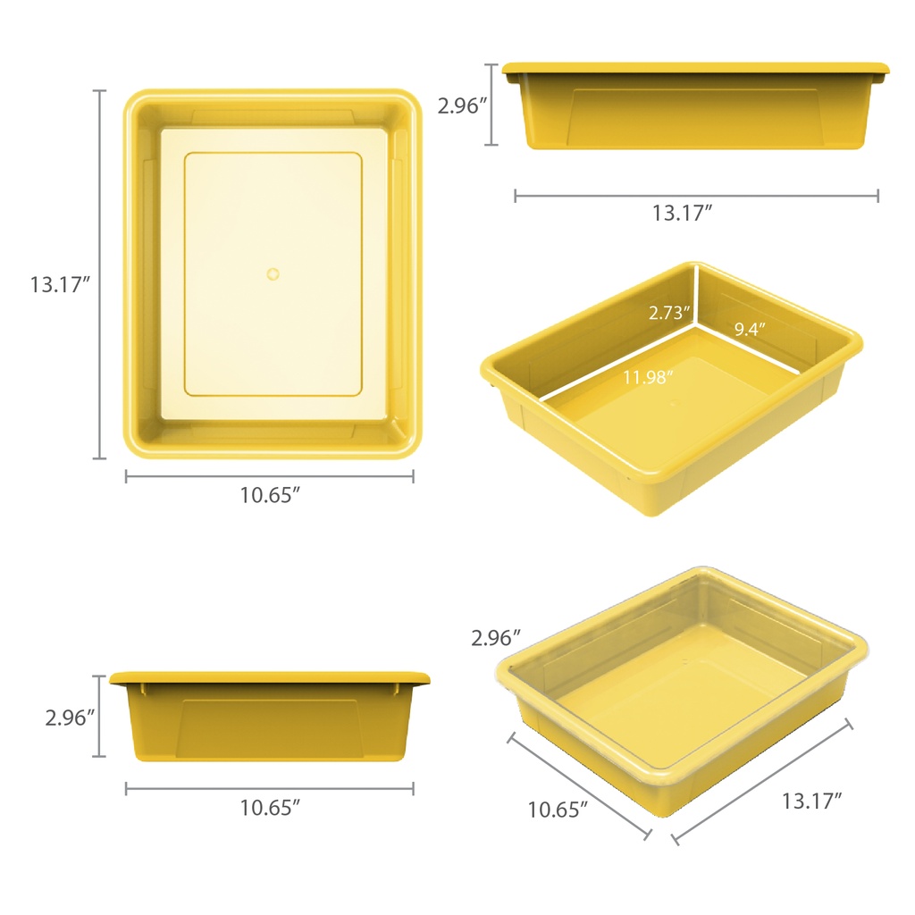 Yellow Flat Storage Tray with Lid.4