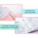 1" Pastel View 3 Ring Binder with 2 Pockets_3