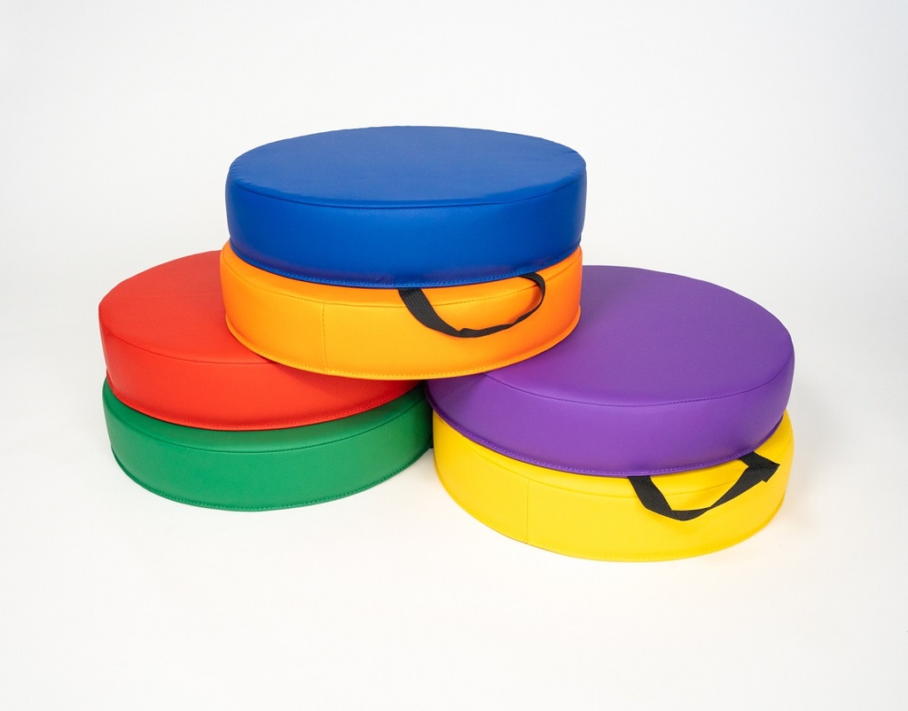 Set of 6 Round Vinyl Cushions