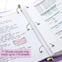 1" Pastel View 3 Ring Binder with 2 Pockets image number 5