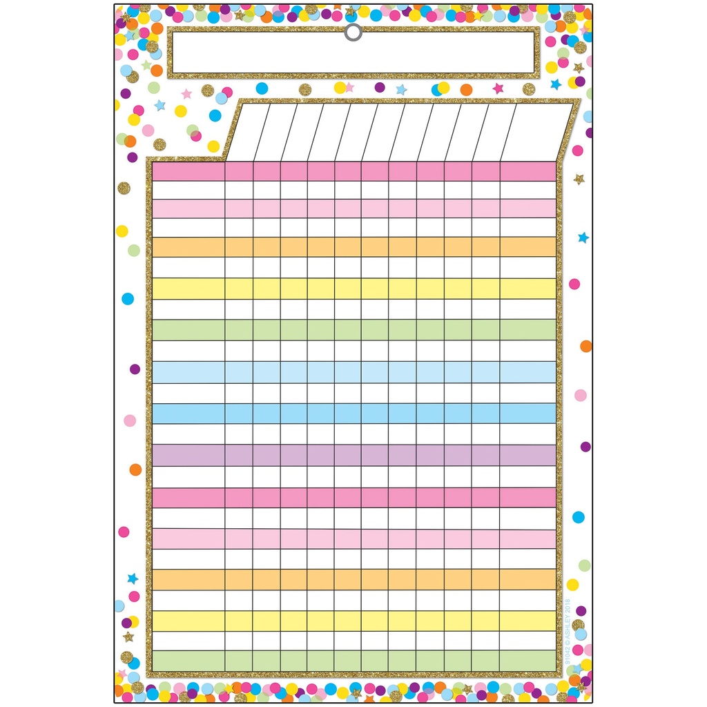 Smart Poly Chart, Confetti Dry Erase Incentive Chart, Pack of 6