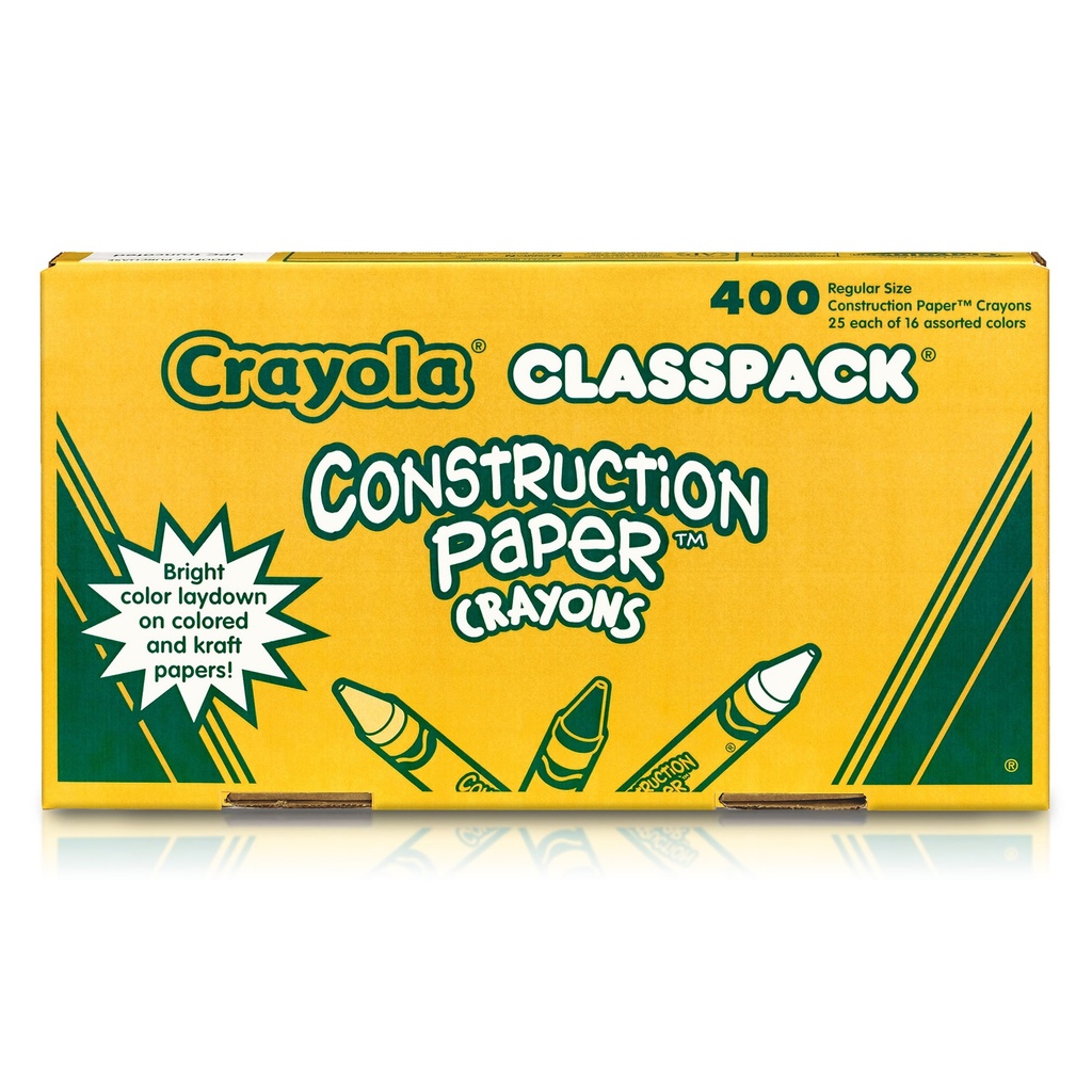 400ct 16 Color Construction Paper Crayons Classpack