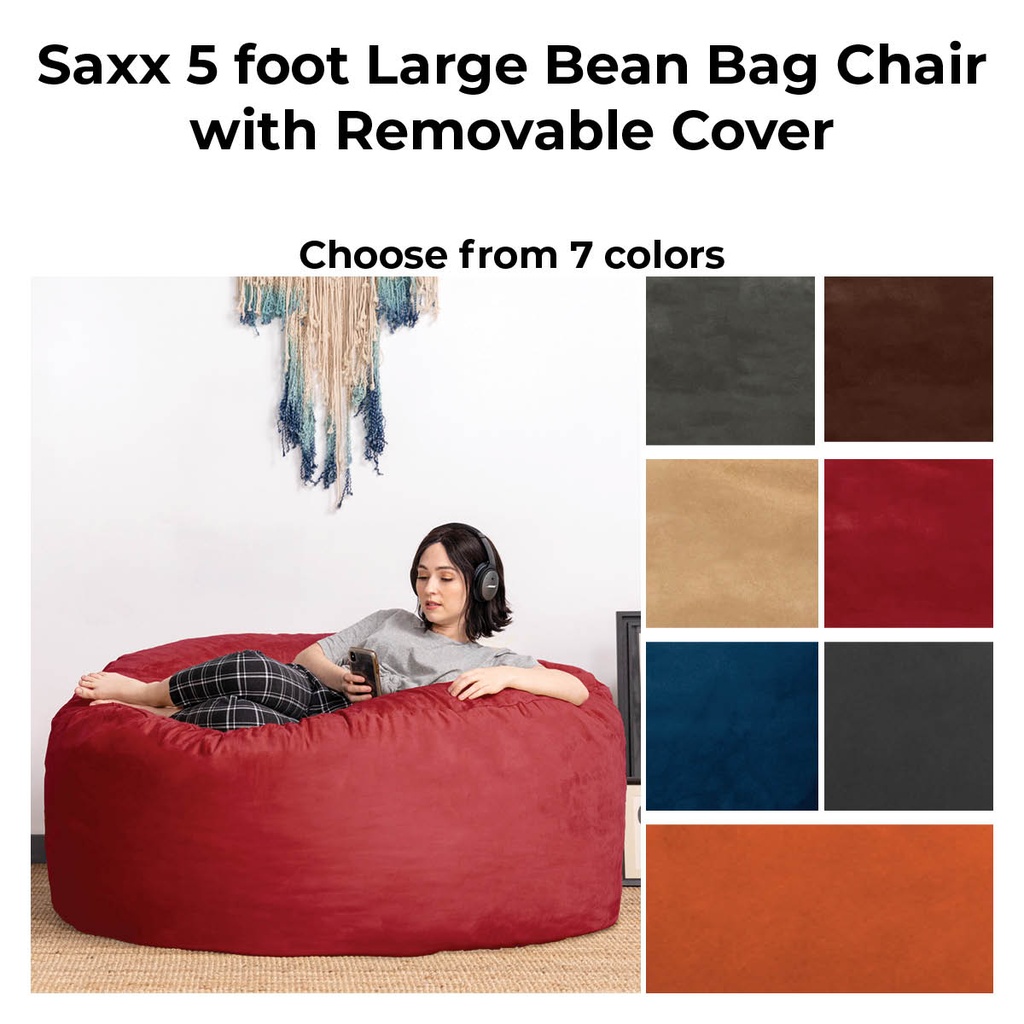 Saxx 5 Foot Large Bean Bag w/ Removable Cover