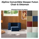 Zipline Convertible Sleeper Futon Chair & Ottoman 