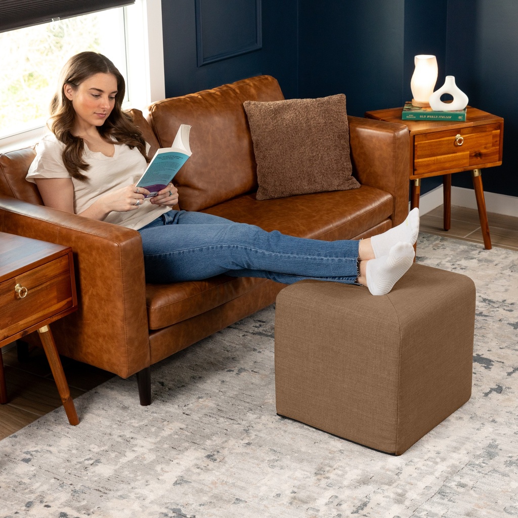 Monroe Small Square Foam Ottoman with Stain Resistant Performance Fabric_image82