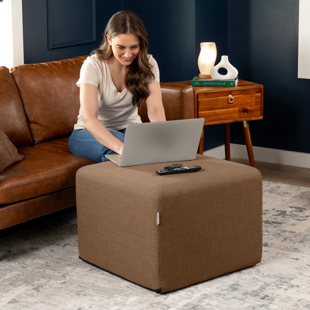 Monroe Large Square Foam Ottoman with Stain Resistant Performance Fabric_image771