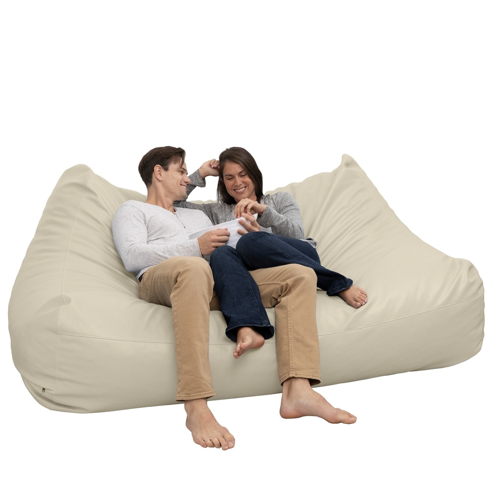 Lozia Loveseat Large Faux-Leather Foam Bean Bag Sofa_image852