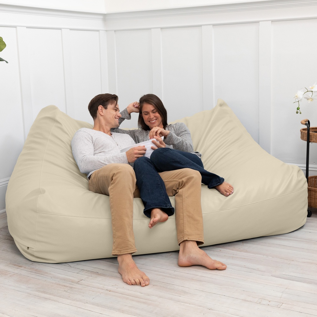 Lozia Loveseat Large Faux-Leather Foam Bean Bag Sofa_image1155