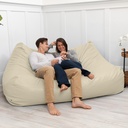 Lozia Loveseat Large Faux-Leather Foam Bean Bag Sofa_image1155
