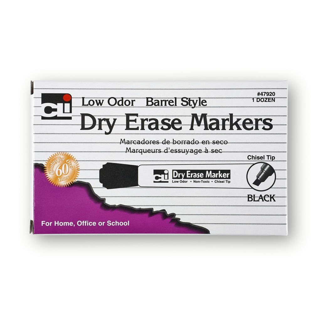 12ct Black Dry Erase Markers