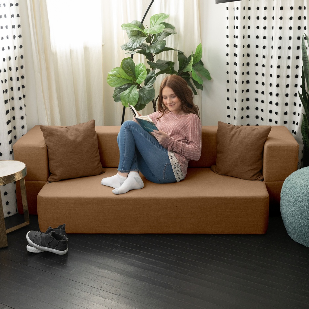 Zenzi Soft Touch Stain-Free Woven Loveseat Twin Convertible Couch/Sleeper_image1296