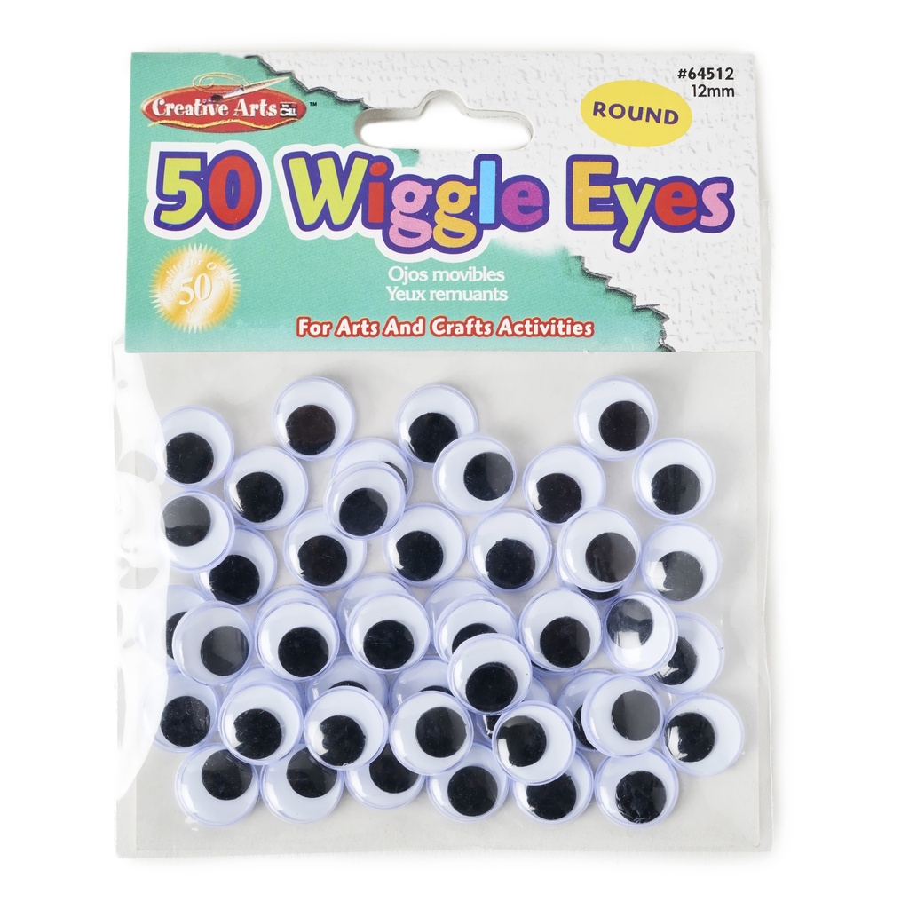 50ct Black 12mm Wiggly Eyes