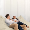 Lozia Loveseat Large Faux-Leather Foam Bean Bag Sofa_image1357