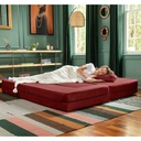 Zipline Convertible Textured Microvelvet  Sleeper Sofa & Three Ottoman_image1360