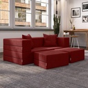 Zipline Convertible Textured Microvelvet Sleeper Loveseat & Ottoman_image1490