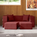 Zipline Convertible Textured Microvelvet Sleeper Loveseat & Ottoman_image1523