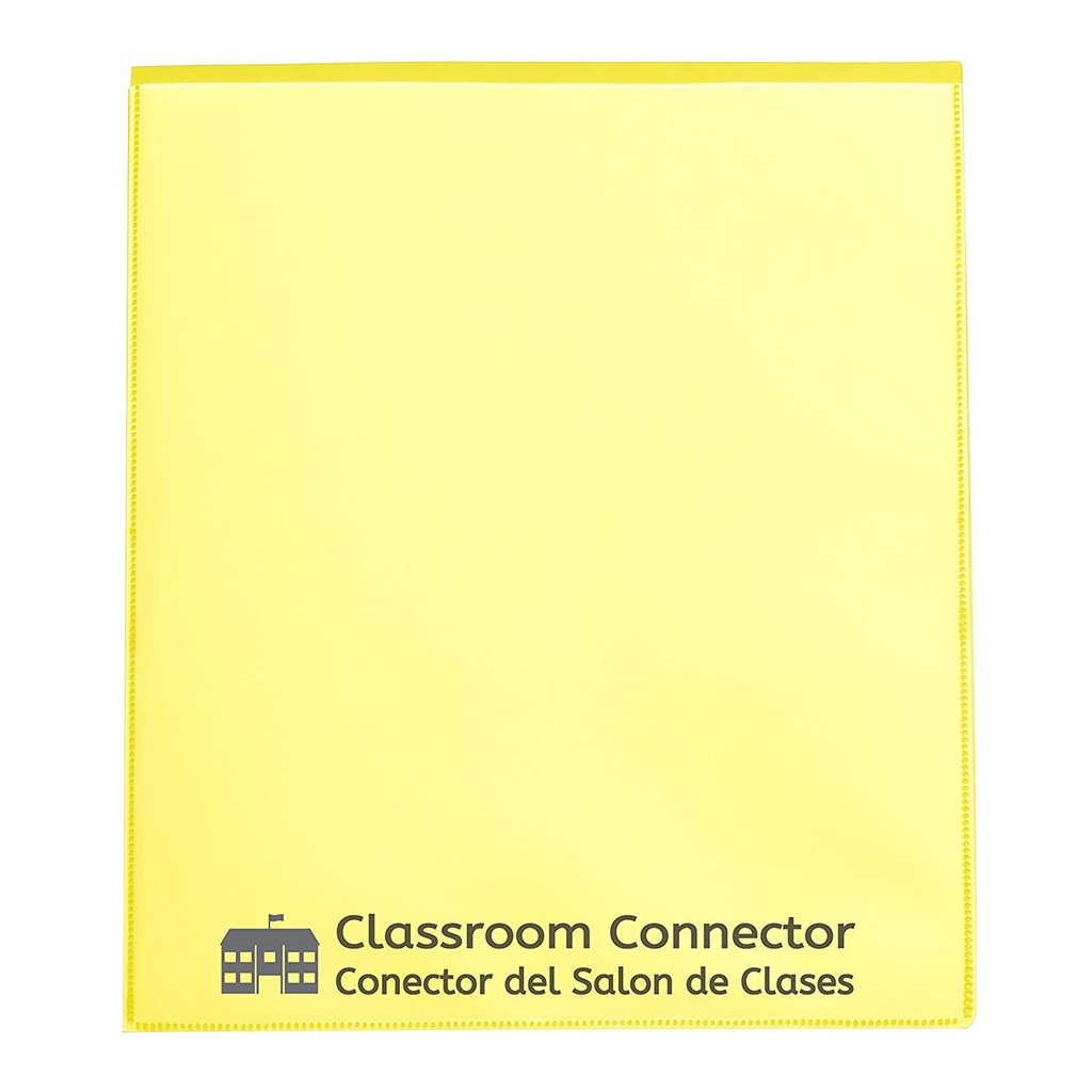 25ct Yellow Classroom Connector Two Pocket Portfolio