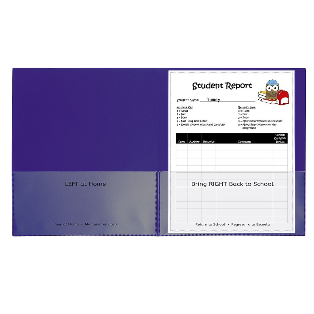 25ct Purple Classroom Connector Two Pocket Portfolio