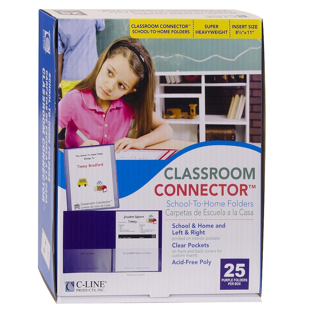 25ct Purple Classroom Connector Two Pocket Portfolio
