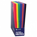 Two-Pocket Heavyweight Poly Portfolio Folder with Three-Hole Punch, Primary Colors, Box of 36