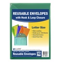 XL Reusable Envelopes, Hook and Loop Closure, 8 1/2 x 11, Assorted Colors, 10 Per Pack, 2 Packs