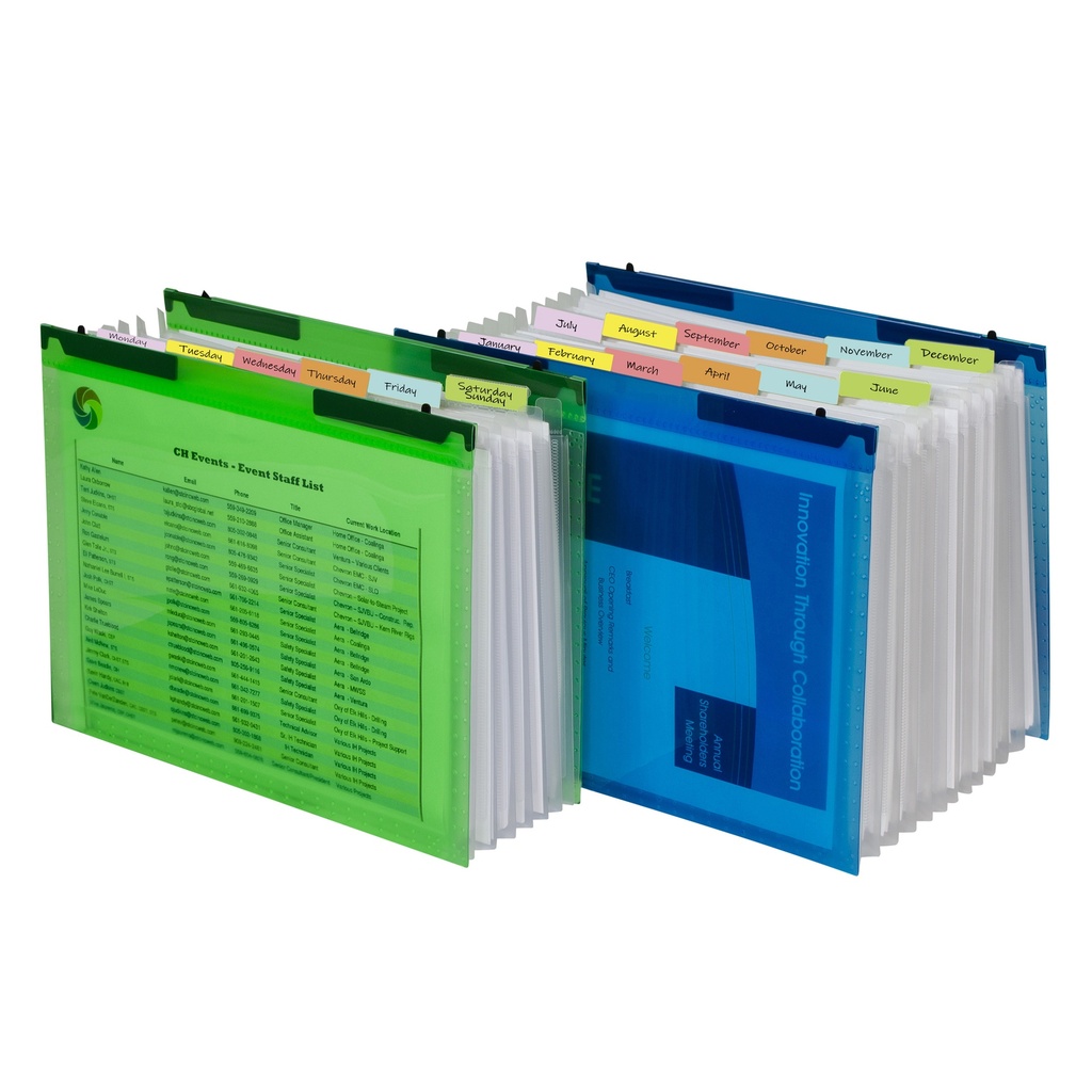 Expanding File Folder with Hanging Tabs