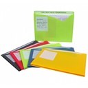 Write-On Poly File Jackets, Assorted Colors, 11" x 8-1/2", 10 Per Pack, 2 Packs