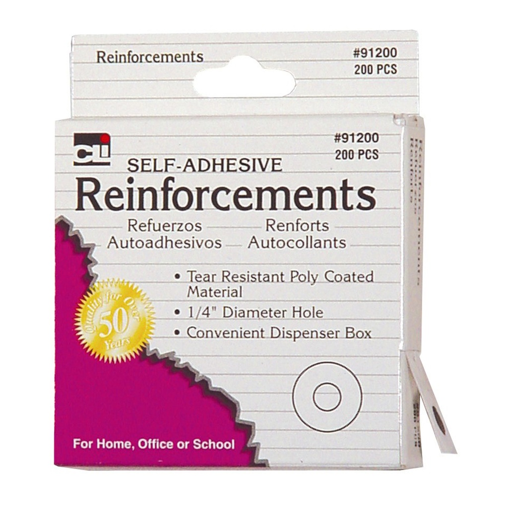 White Self Adhesive Reinforcements Pk/200