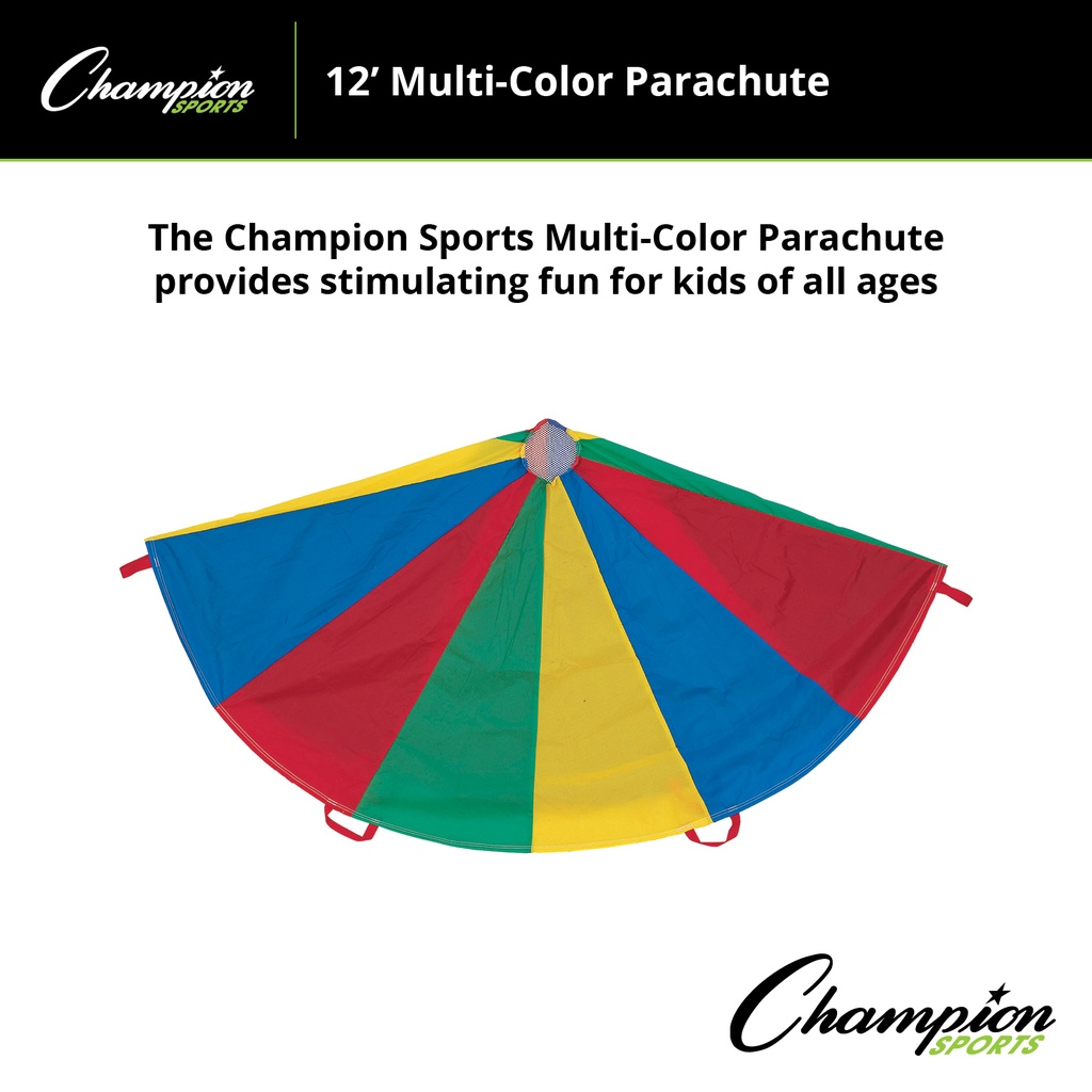 12' Multi-Colored Parachute - 12 Handles