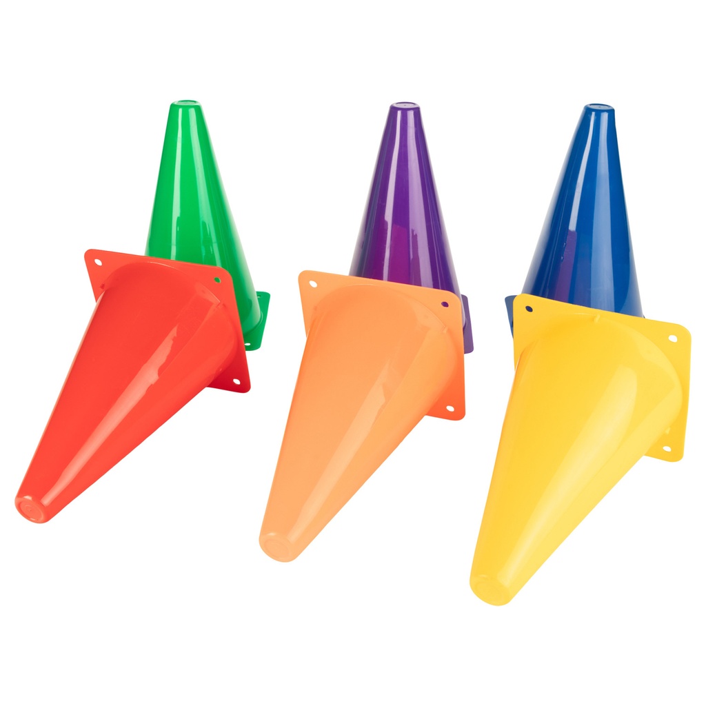 6ct Assorted Fluorescent High Visibility Plastic Cones