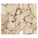 Wood Shapes, Natural Colored, Assorted Shapes, 0.5" to 2", 1000 Pieces
