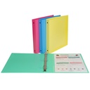 3-Ring Binder, 1" capacity, Assorted Colors, Pack of 6