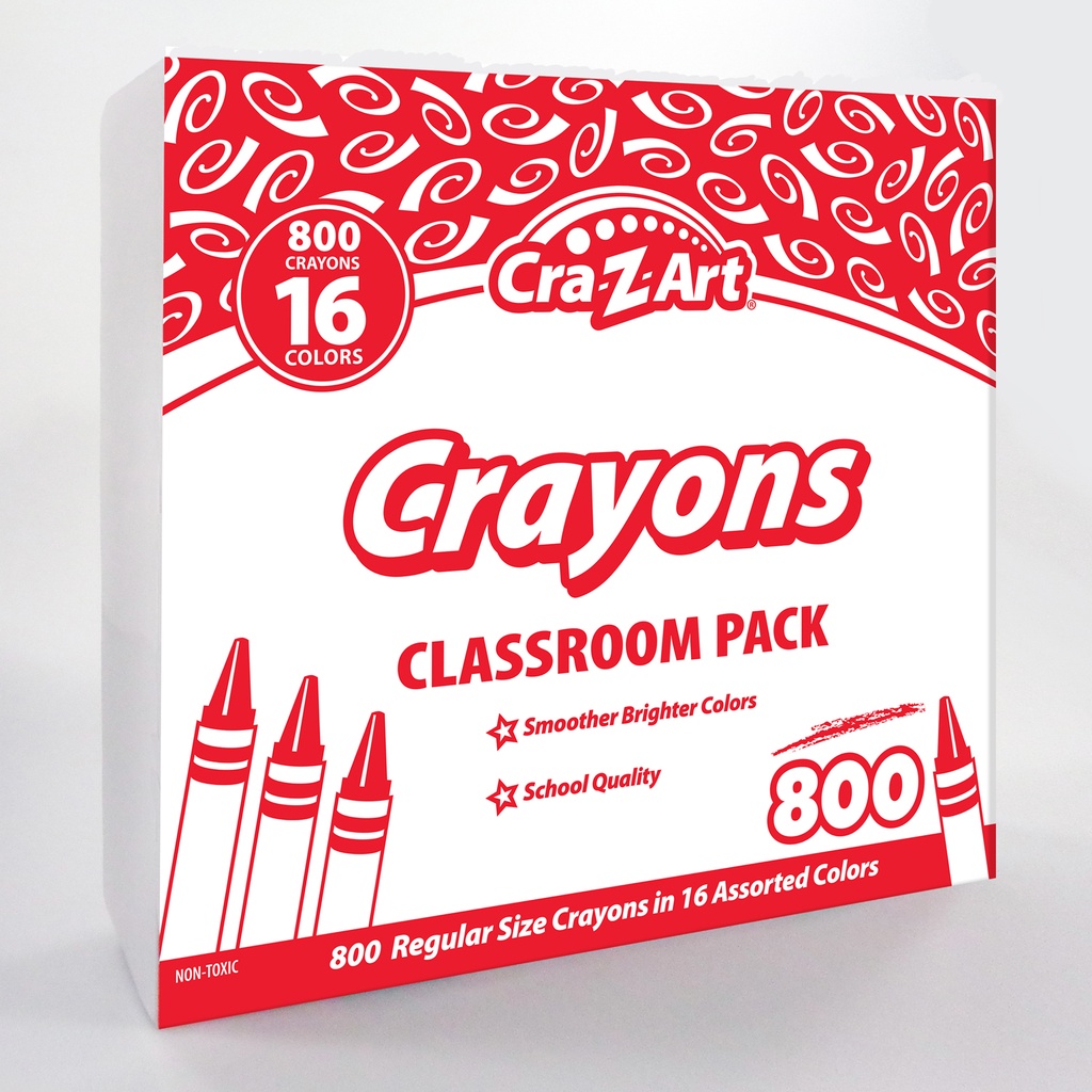 Crayon Classroom Pack, 16 Color, Box of 800