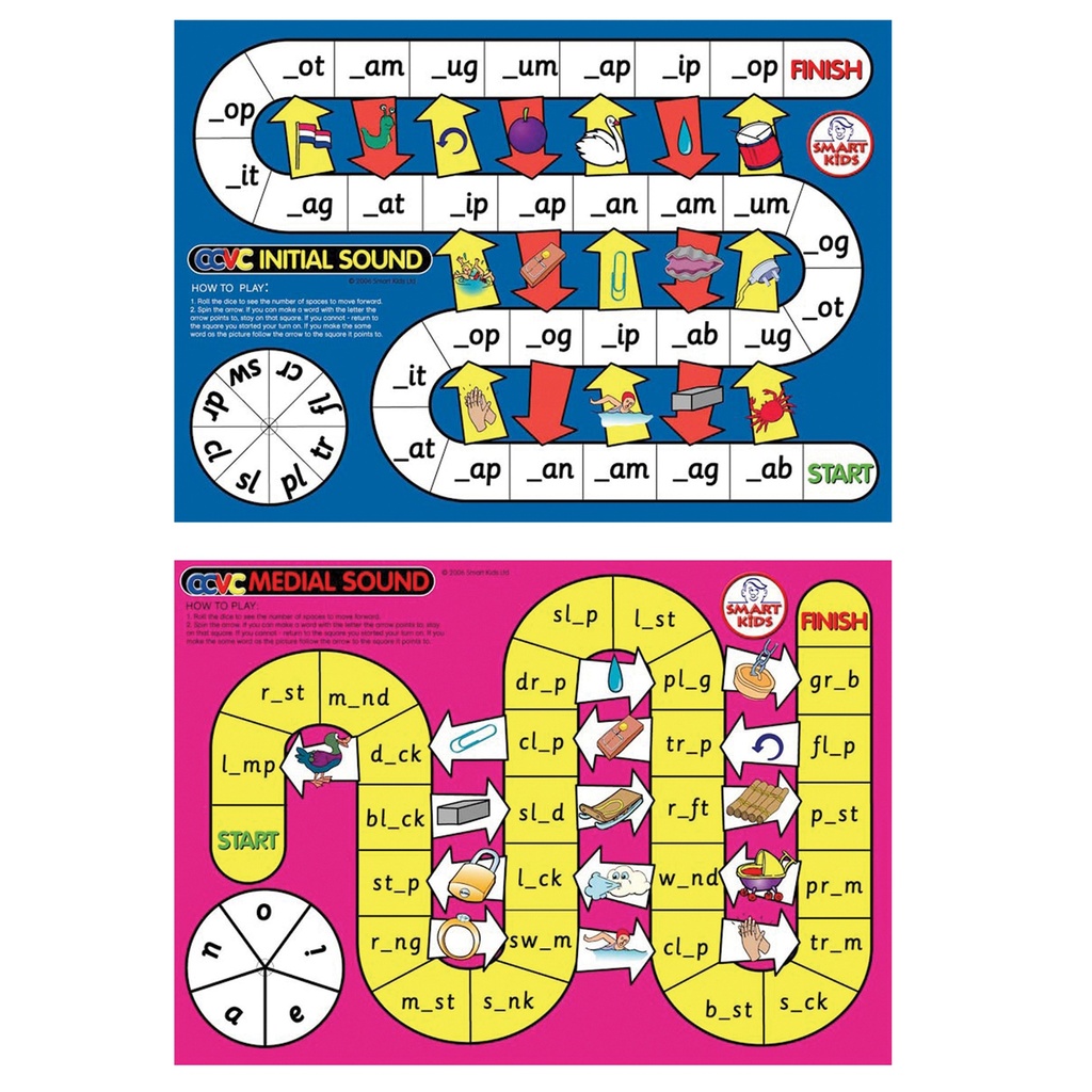 CVC Spelling Board Games