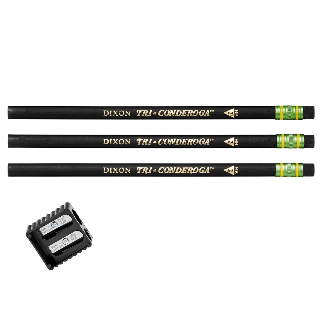 Tri-Conderoga™ 3-Sided Pencils with Sharpener, 12 Per Pack, 2 Packs