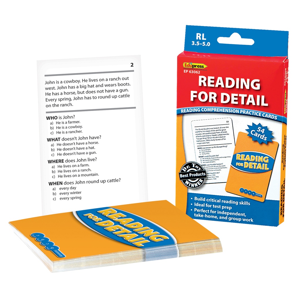 Reading for Detail Reading Comprehension Blue Level