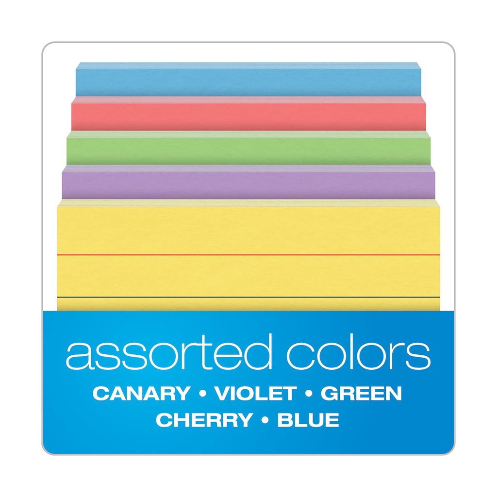 200ct Ruled Assorted Color Mini Index Cards