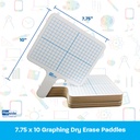 Two-Sided (3/8" Graph/Blank) Rectangular Dry Erase Graphing Paddles, Class Pack of 12