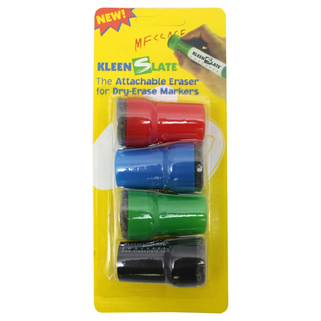 Large Barrel Attachable Eraser Caps for Dry Erase Markers, 4 Per Pack, 6 Packs