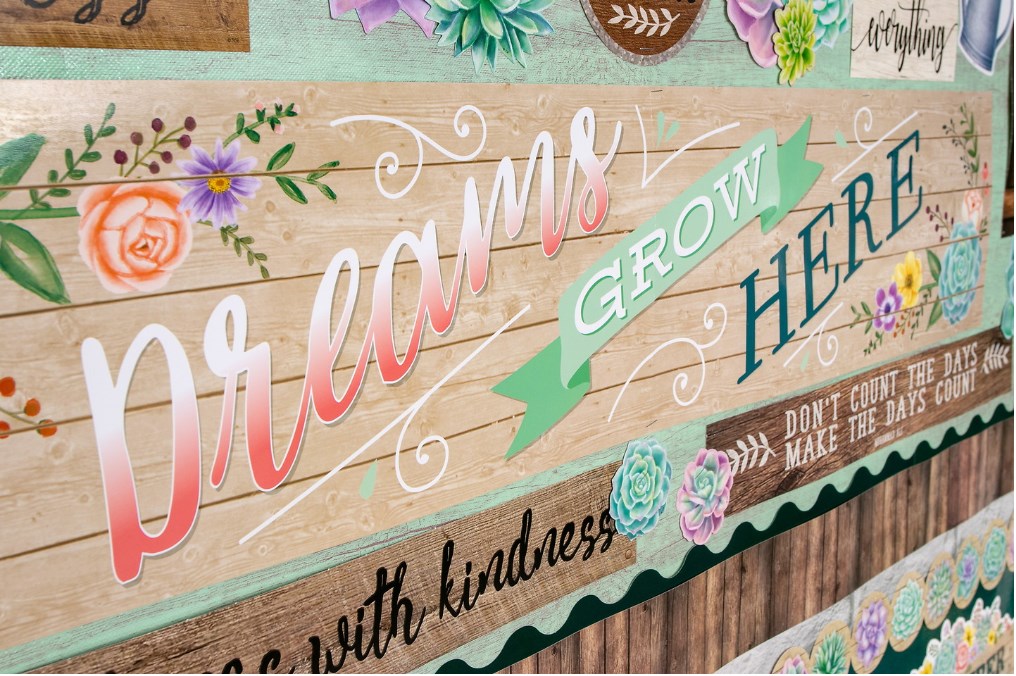 Rustic Bloom Succulents Dreams Grow Here Banner