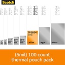 100ct Scotch 8.5in x 11in Thermal Laminating Pouches 5 mil